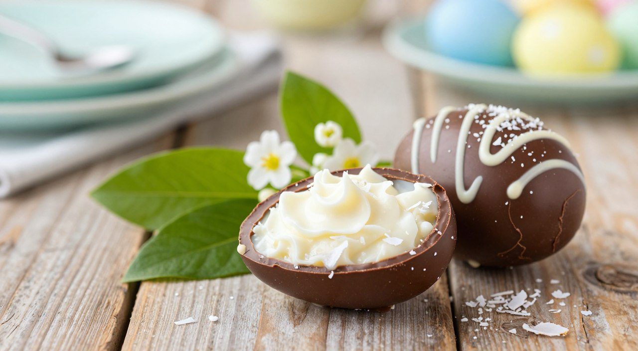 Receita de Ovo de Páscoa com Recheio de Coco Sem Lactose