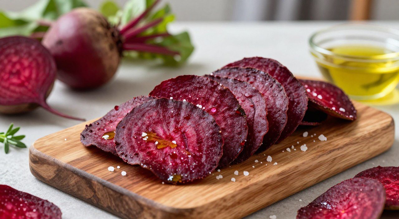 Chips de Beterraba Crocante no Forno