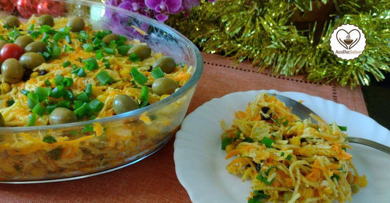 Receita de Salpicão de Frango de Natal