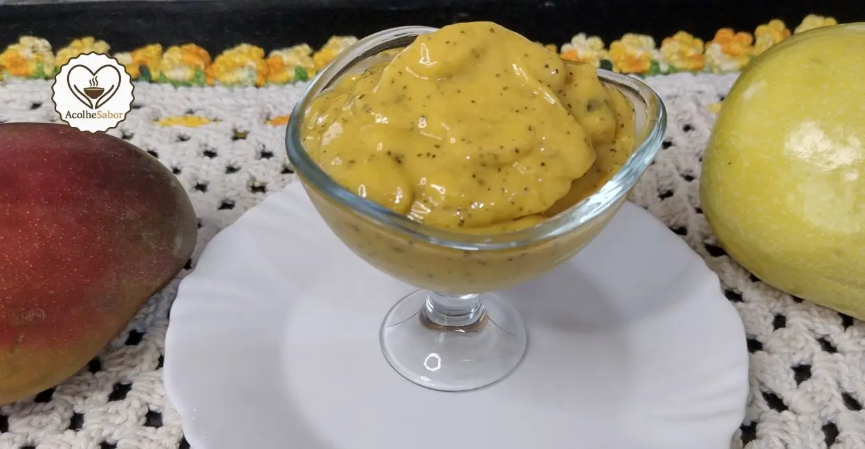 Receita de Sorvete de Manga com Maracujá Vegano Cremoso e Refrescante
