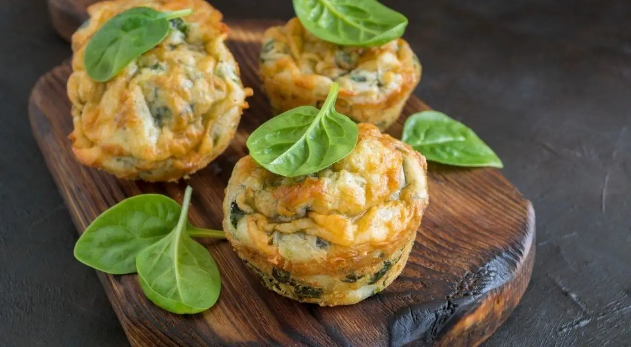 Bolinho de espinafre sem lactose assado