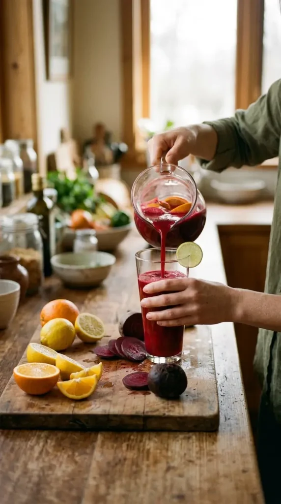 Suco de beterraba que turbina seu dia