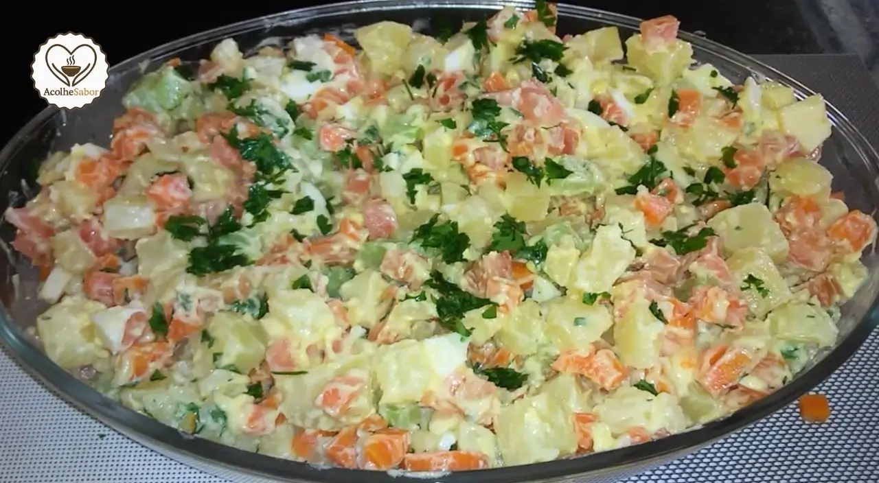 Receita de Maionese de Batatas e Cenouras sem Lactose