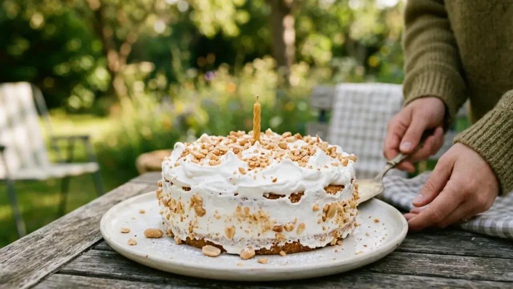 Bolo de Aniversário sem Lactose com Amendoim