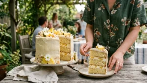Bolo de Aniversário de Abacaxi sem Glúten e sem Lactose