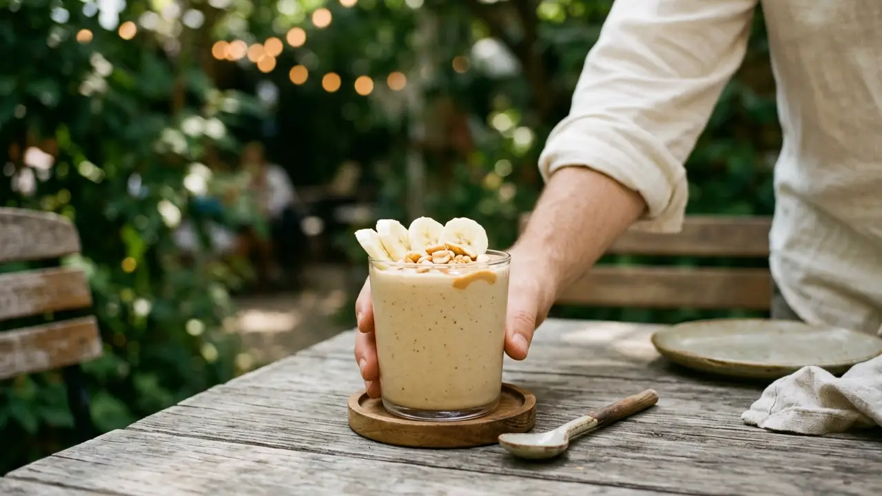 Vitamina Vegana de Banana com Amendoim
