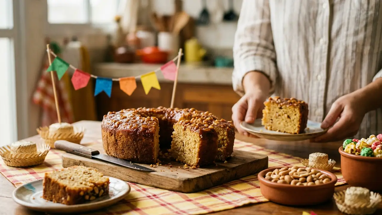 Bolo de Pé de Moleque Sem Glúten e Sem Lactose