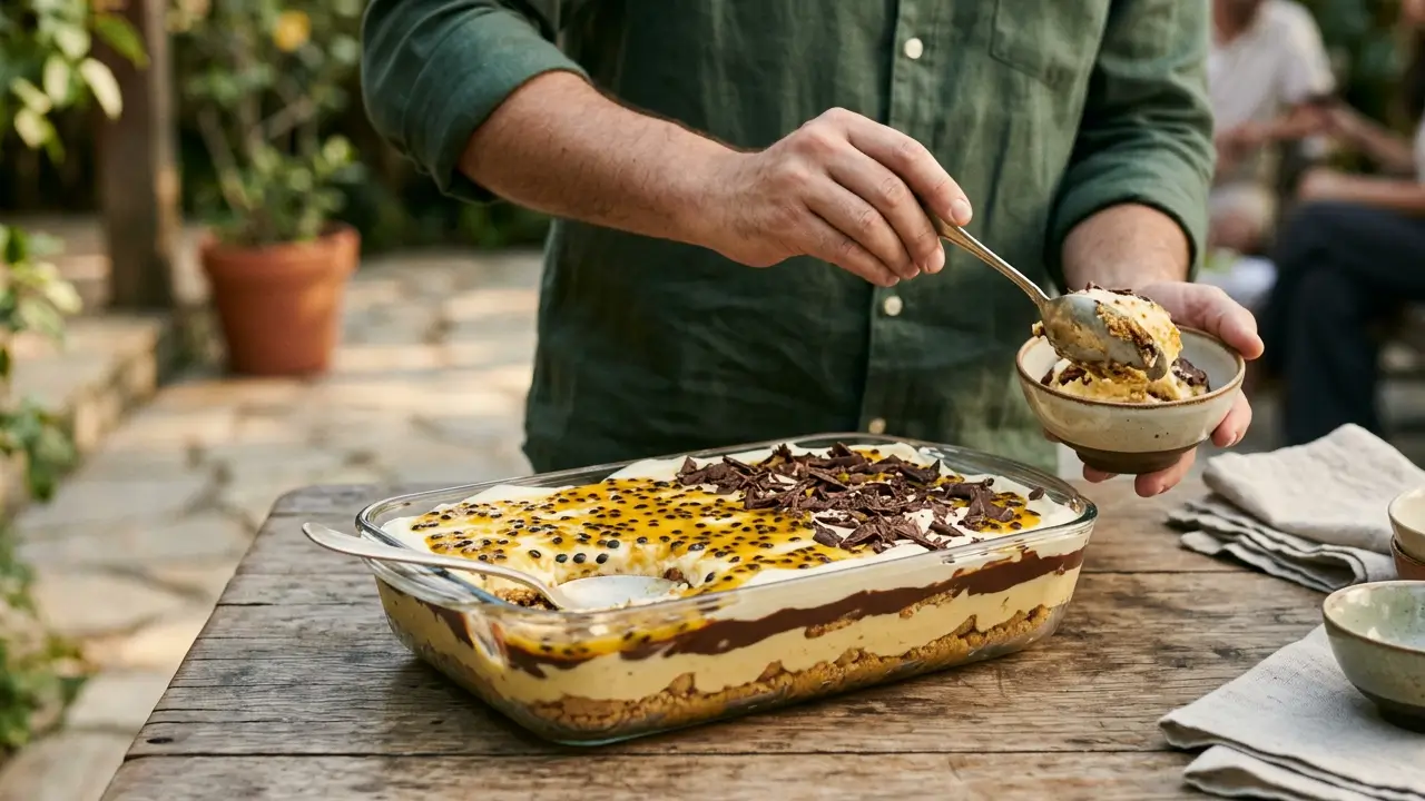 Pavê de Maracujá com Chocolate Zero Lactose