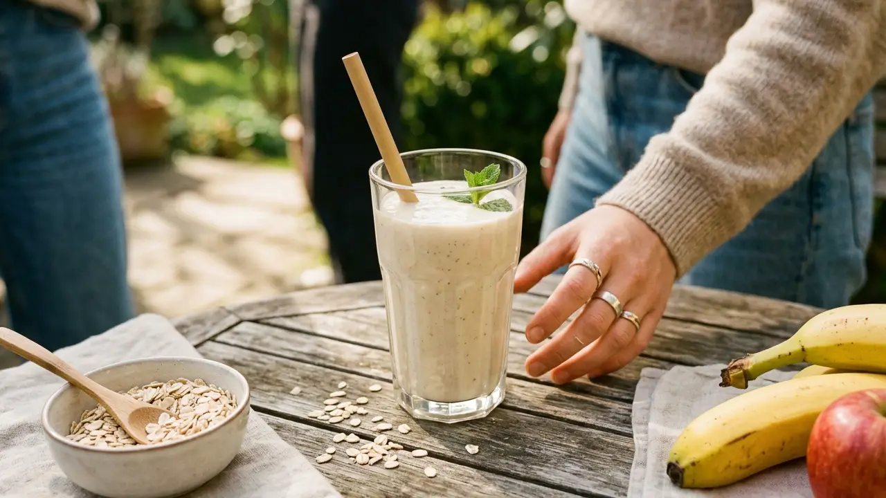 Vitamina de Banana com Maçã e Aveia sem Lactose