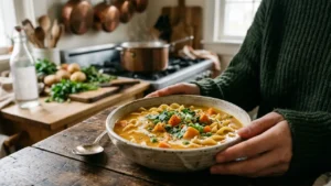 Sopa de Inhame com Macarrão Cremoso Sem Lactose: Receita Fácil