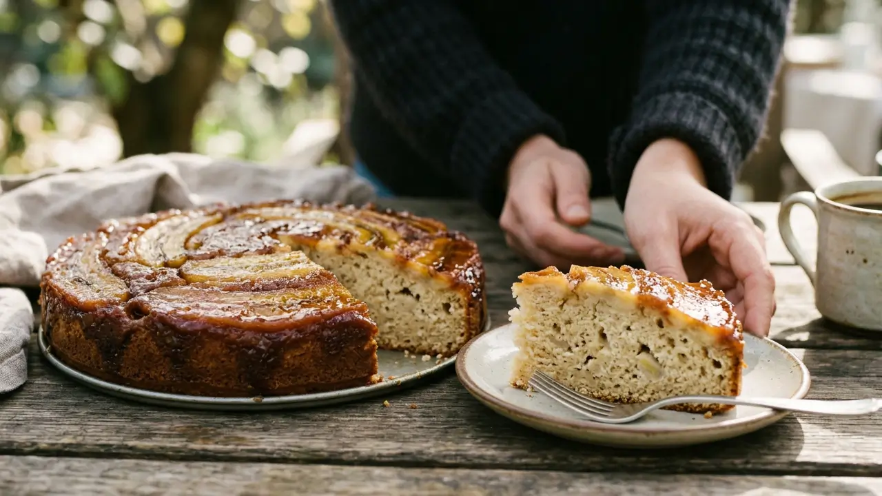 Bolo de Banana Caramelizado sem Lactose Fofinho e Molhadinho
