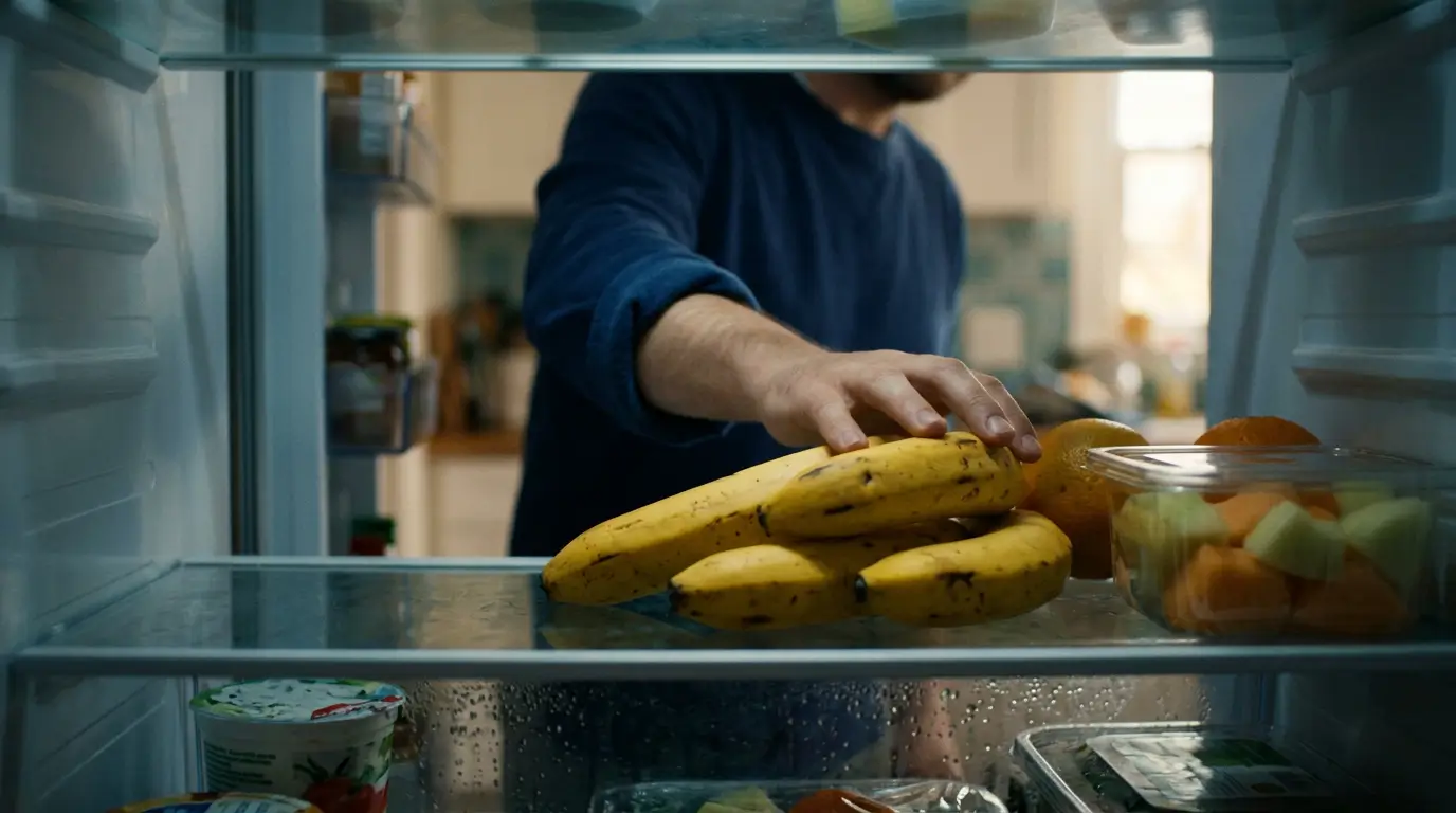 Banana na geladeira para conservar a fruta por mais tempo