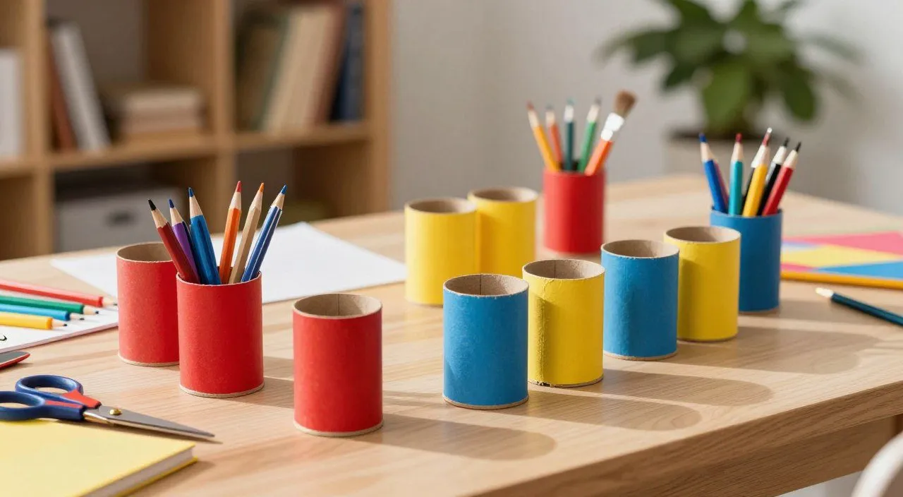 Artesanato Sustentável com Rolos de Papelão: Passo a Passo para Organizar Sua Mesa